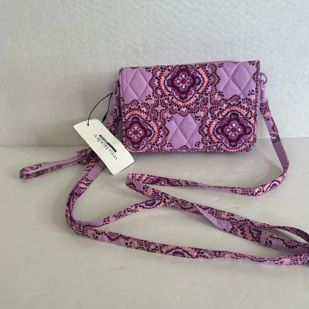NWT Vera Bradley Heritage 3 IN 1 quitted Paisley Lilac Patterned Crossbody Bag